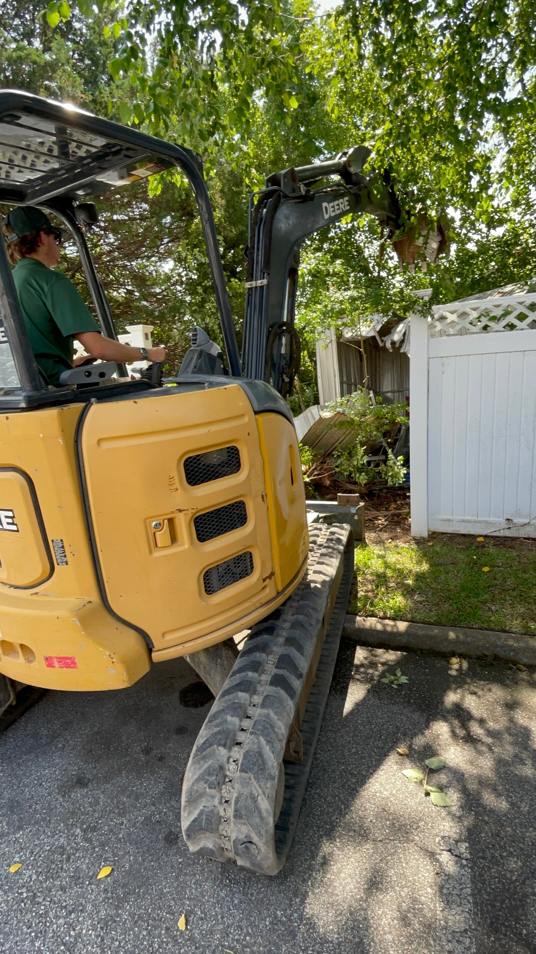 Zero Trace operator on heavy equipment during a landscaping project